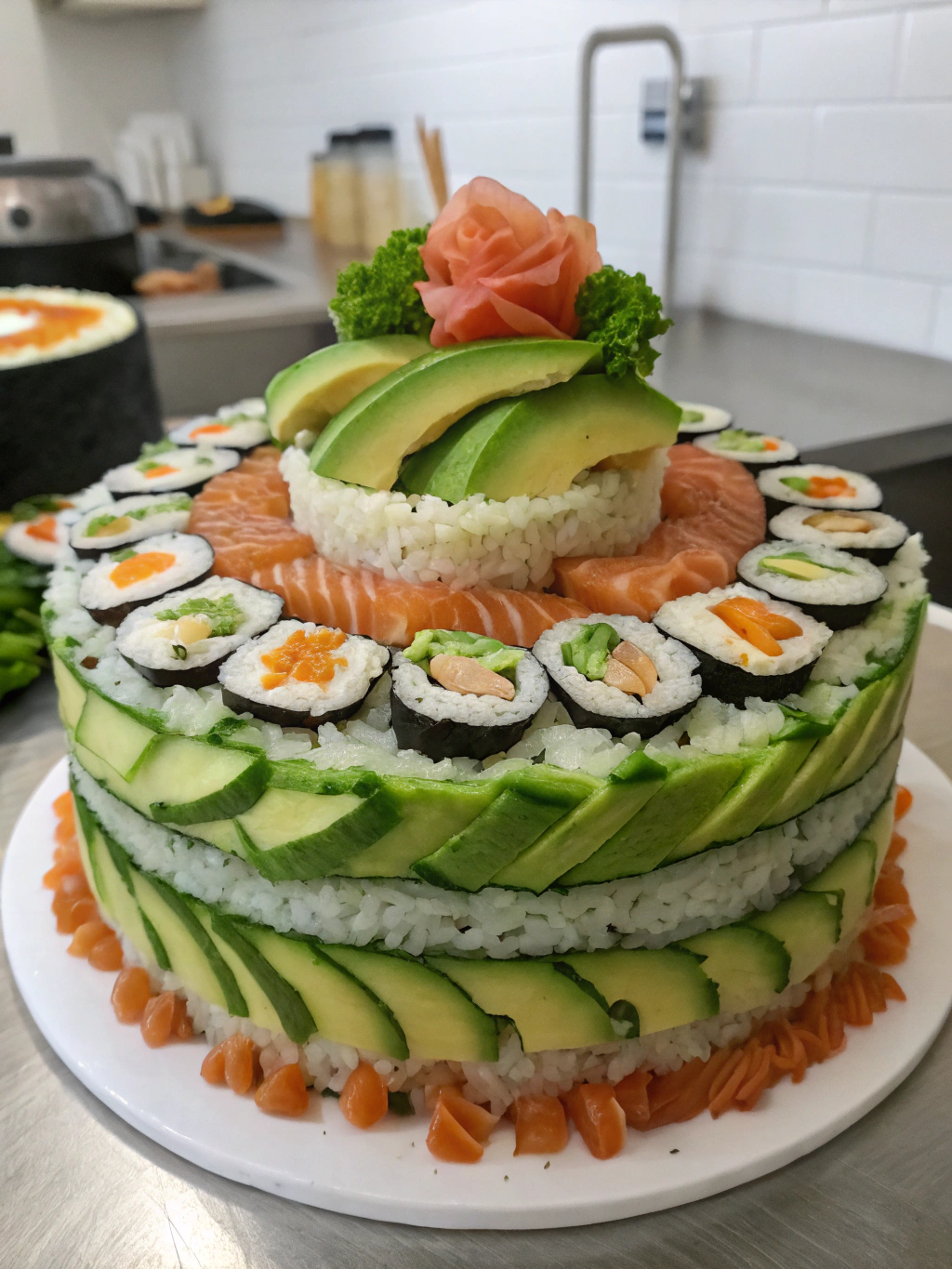 Avocado Sushi Cake