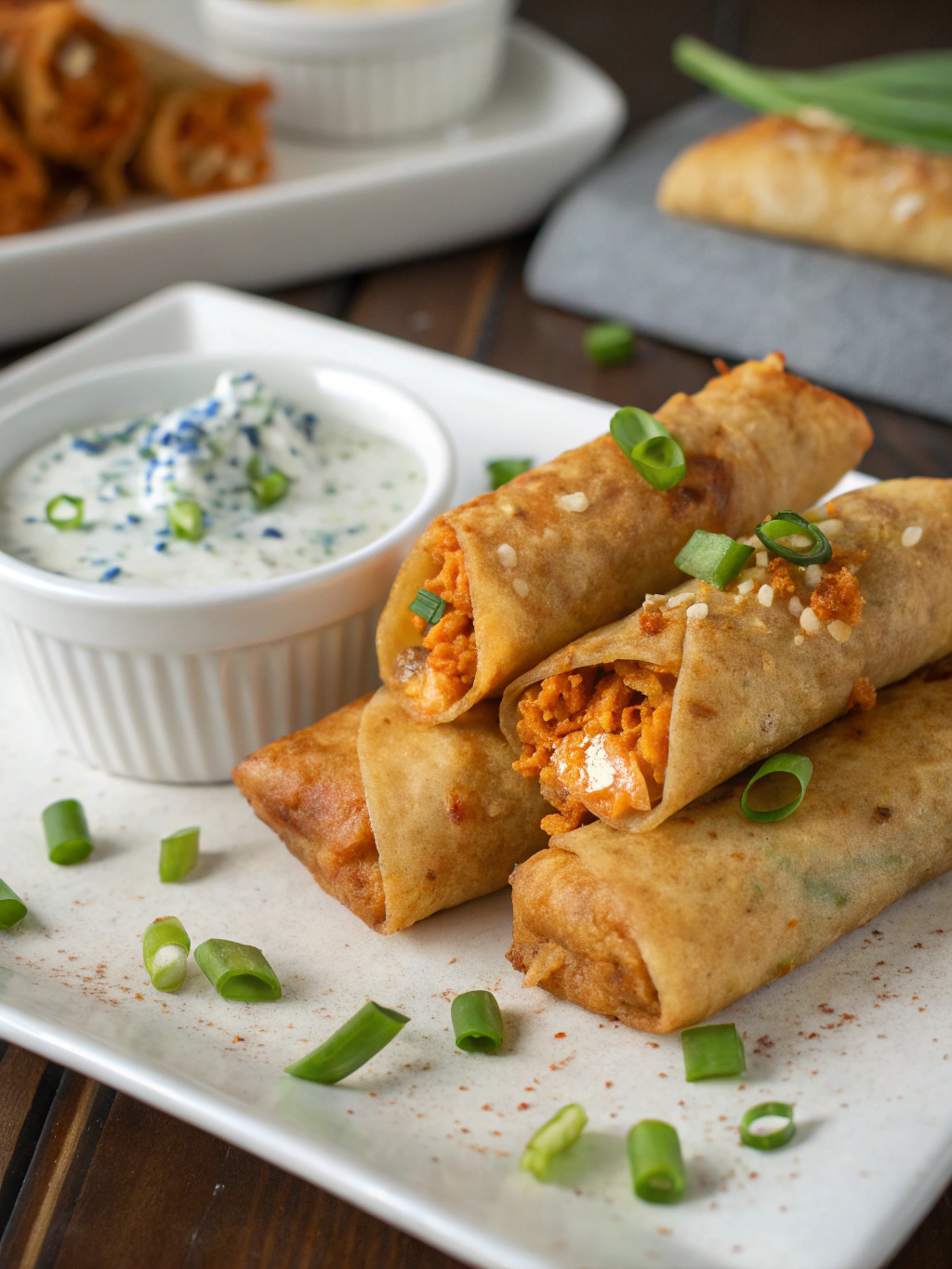 Buffalo Chicken Spring Rolls