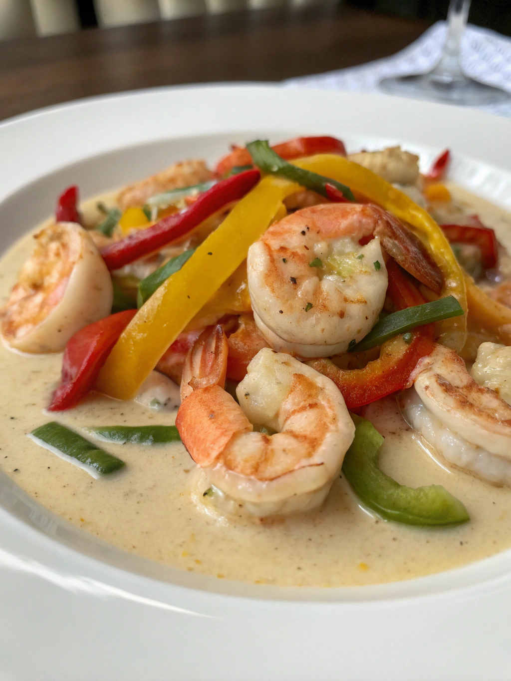 Creamy Shrimp and Pepper Sauté
