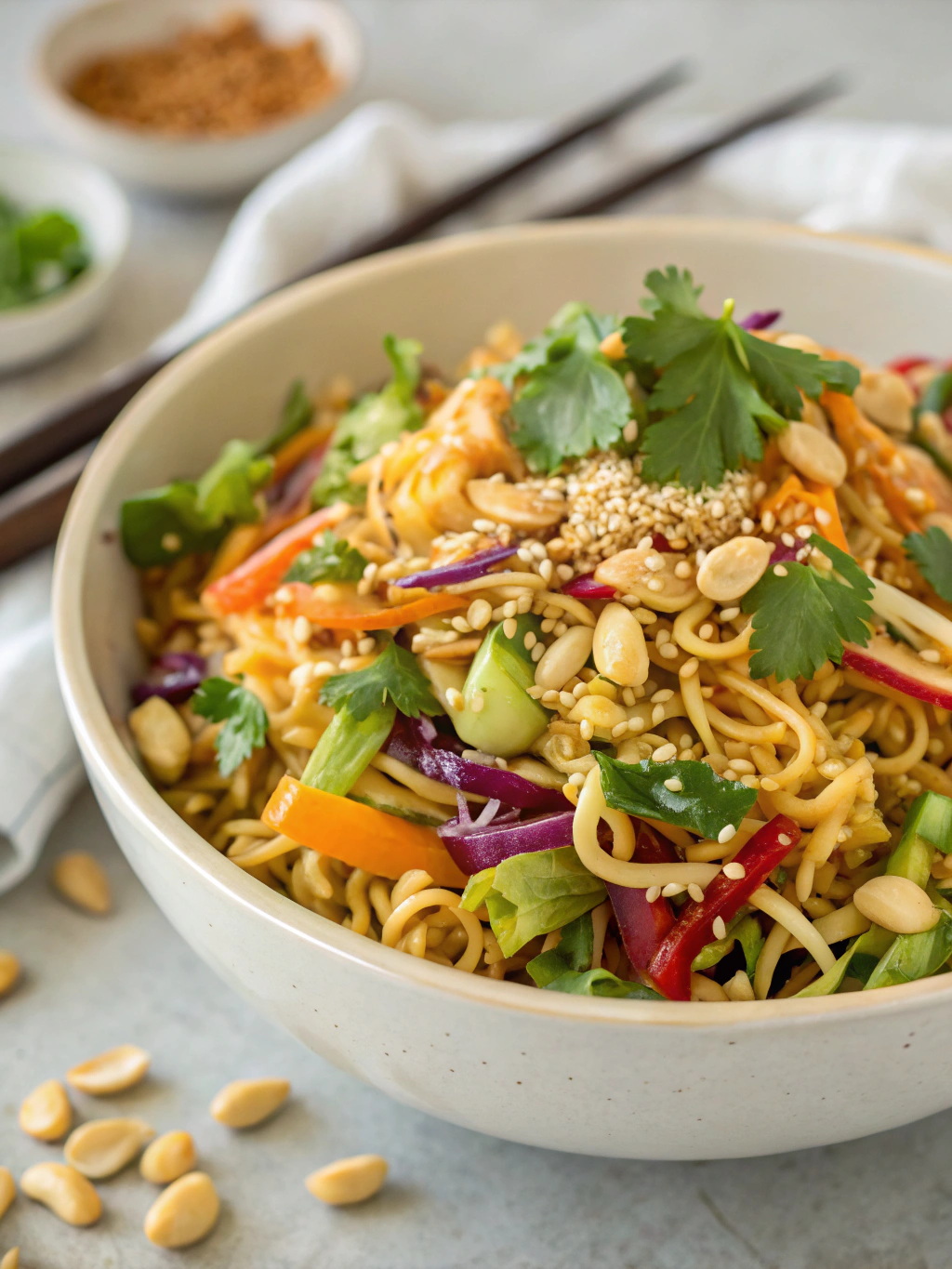 Crunchy Asian Ramen Noodle Salad