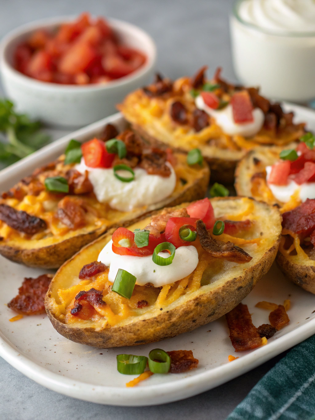 Loaded Bacon and Cheddar Potato Skins
