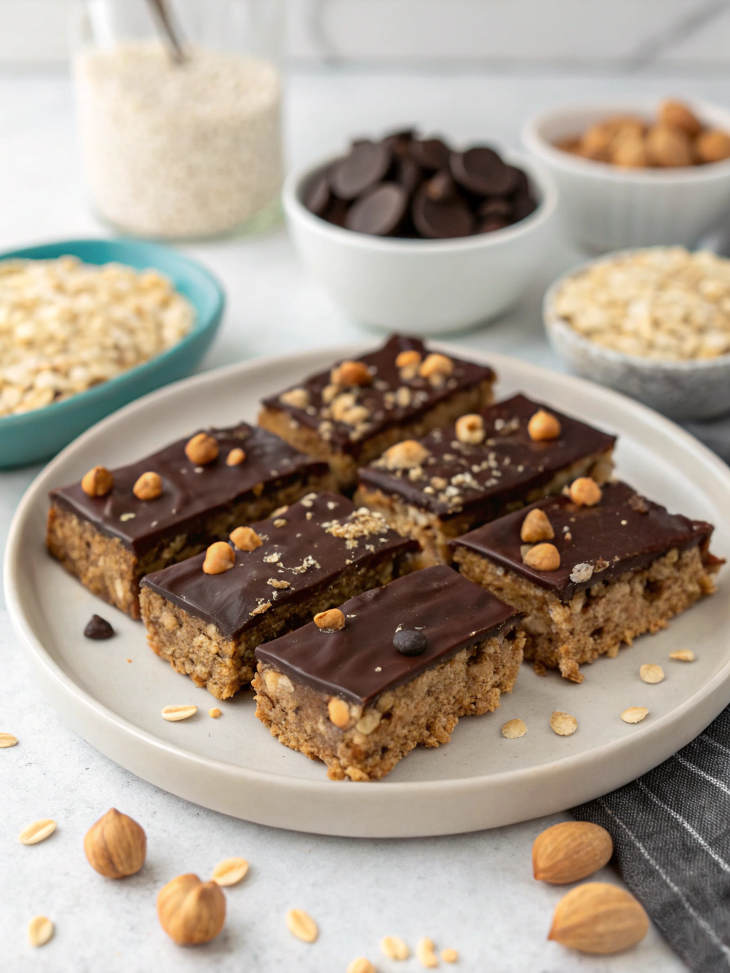 No-Bake Chocolate Peanut Butter Oat Bars