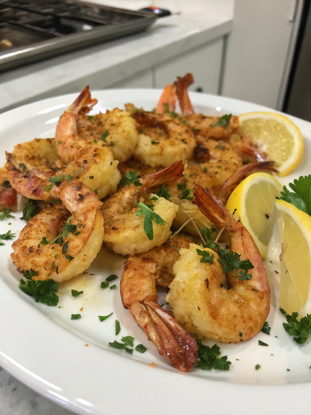 Pan-Fried Golden Shrimp