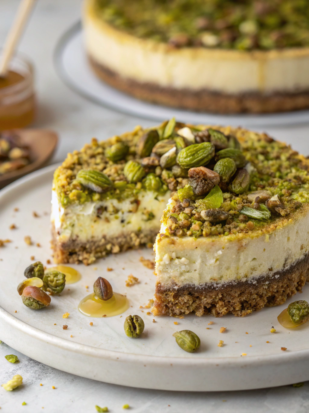 Pistachio Baklava Cheesecake