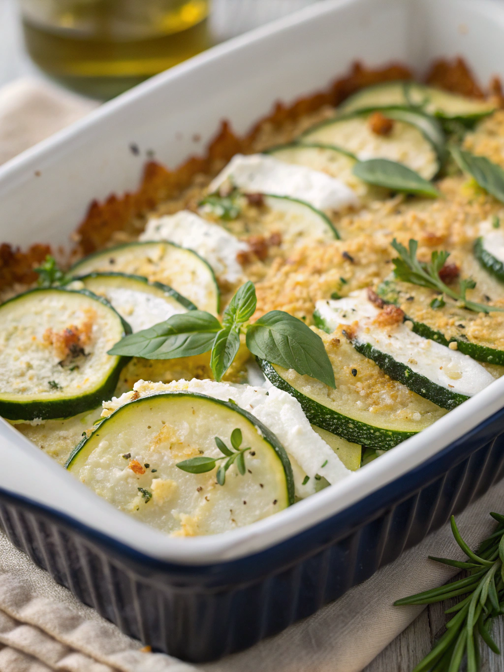 Zucchini and Goat Cheese Gratin
