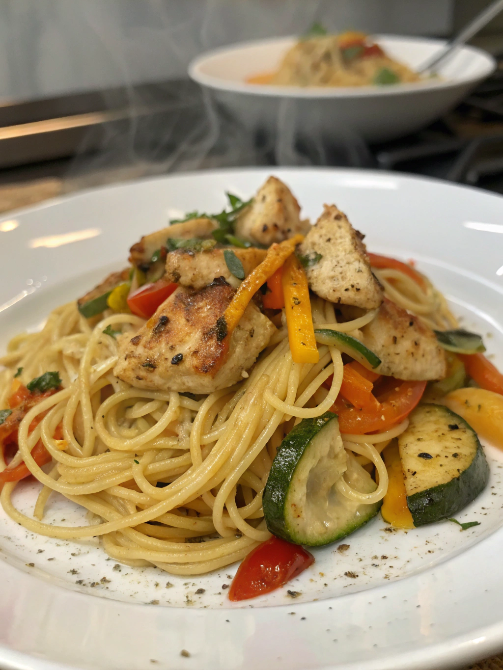 Chicken and Vegetable Spaghetti