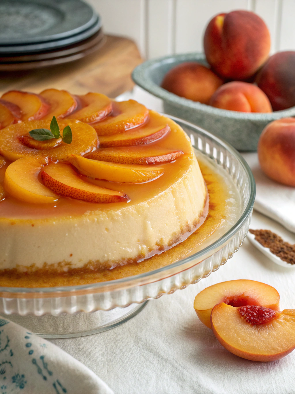Creamy Peach Flan