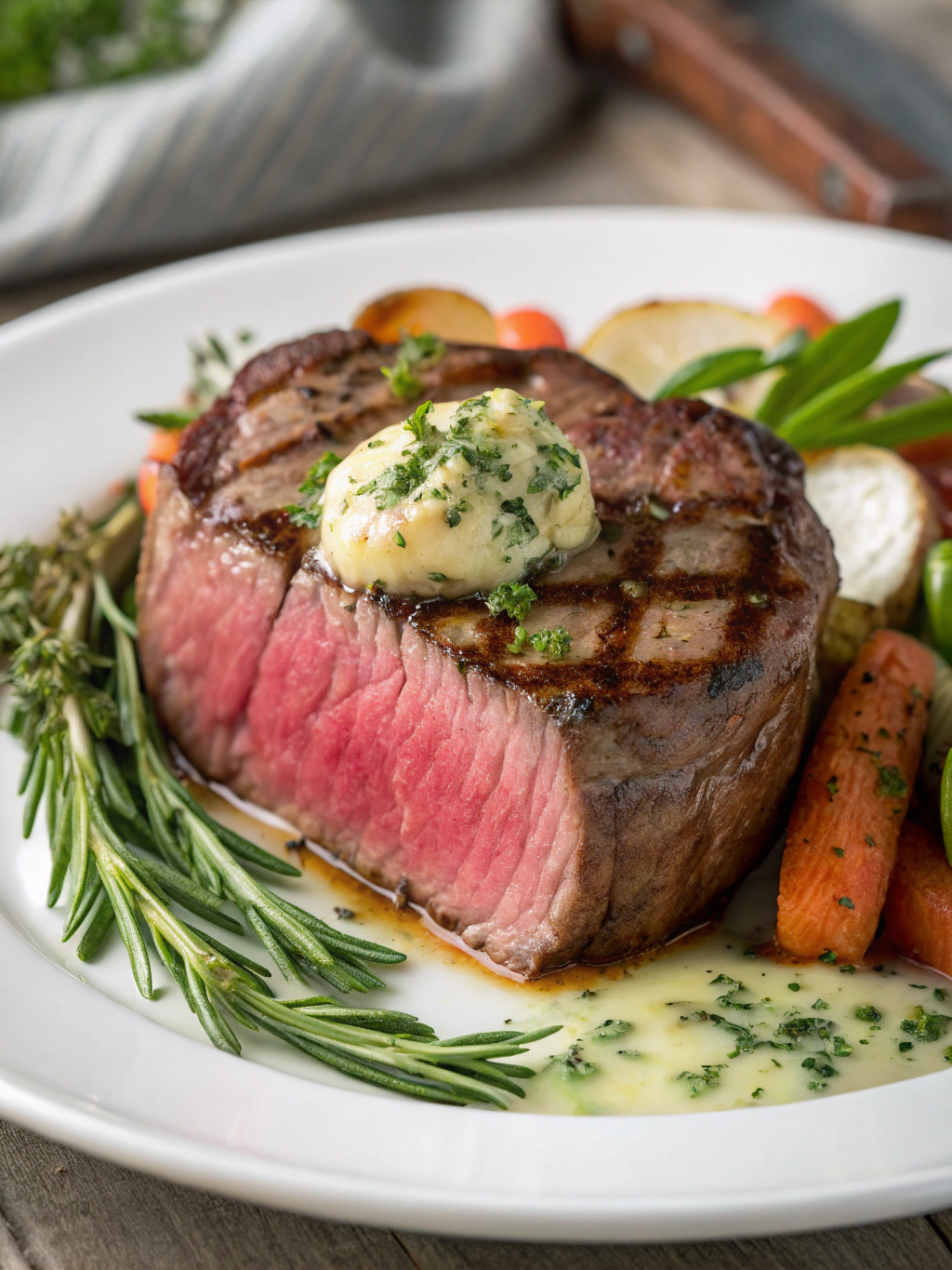 Filet Mignon with Garlic and Herb Butter
