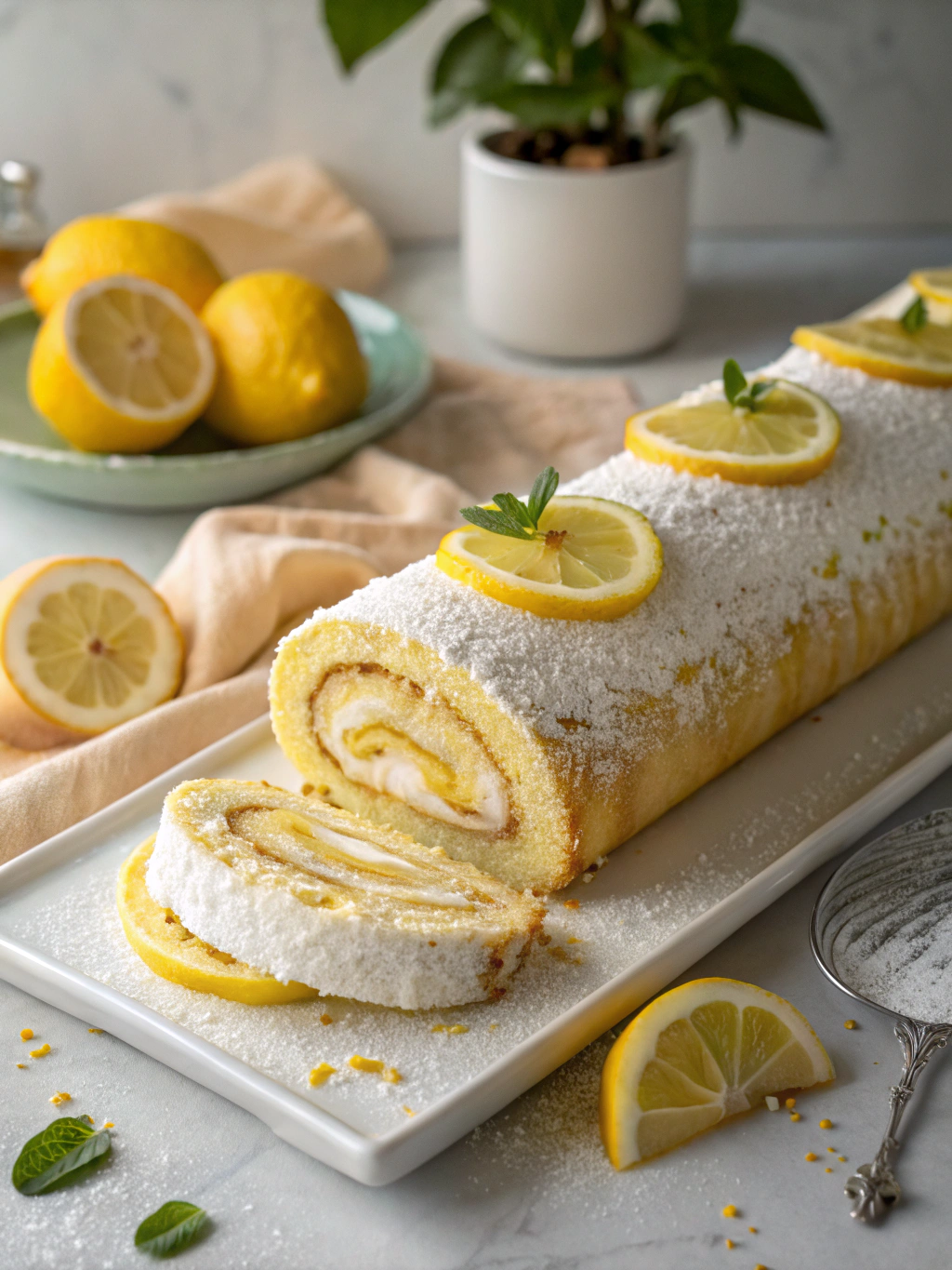 Lemon and Mascarpone Swiss Roll