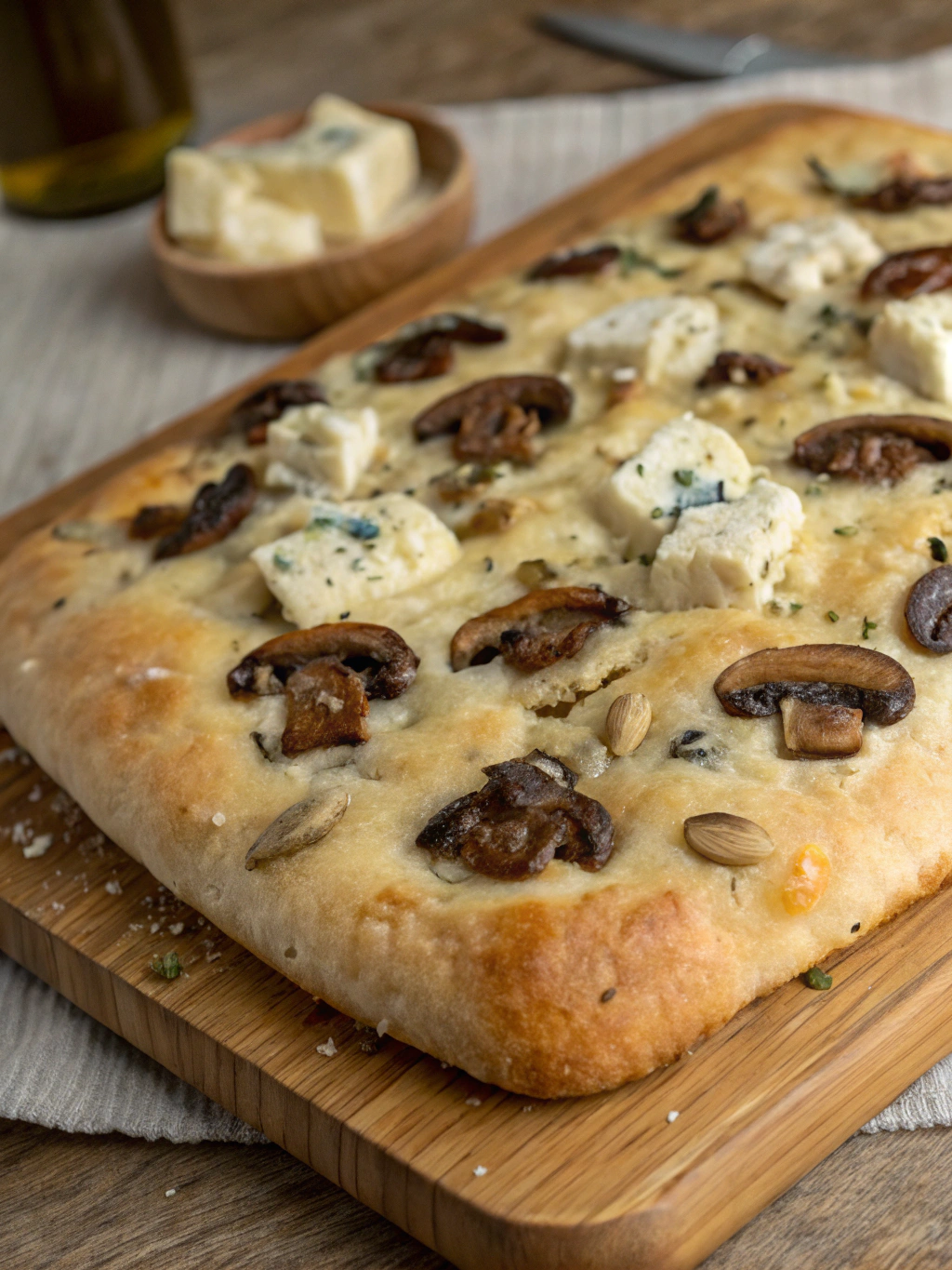 Mushroom and Gorgonzola Focaccia