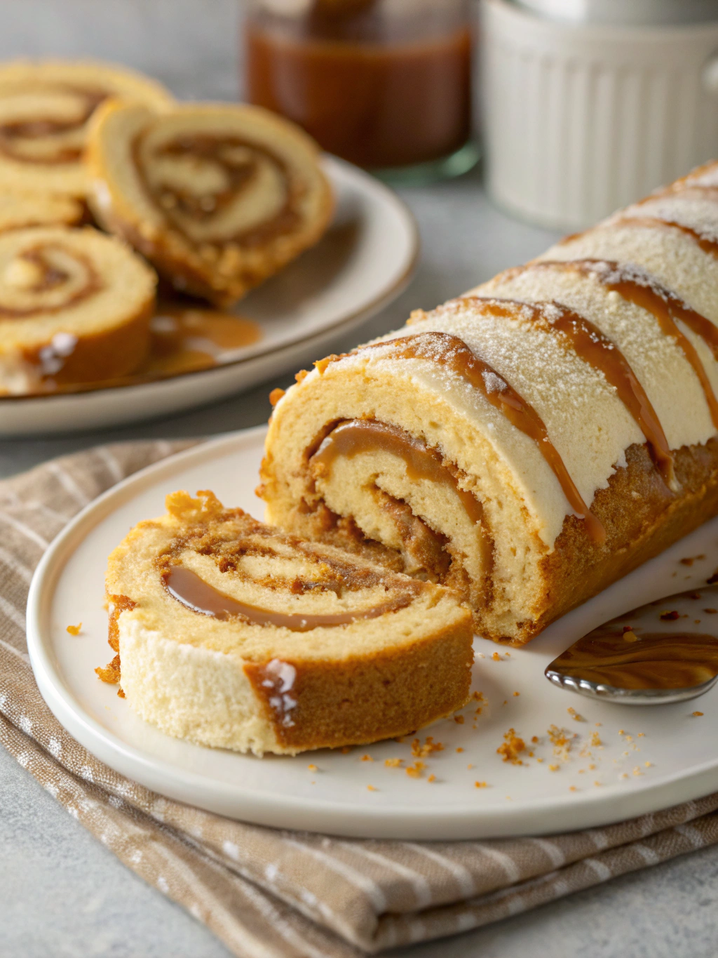 Salted Caramel Swiss Roll