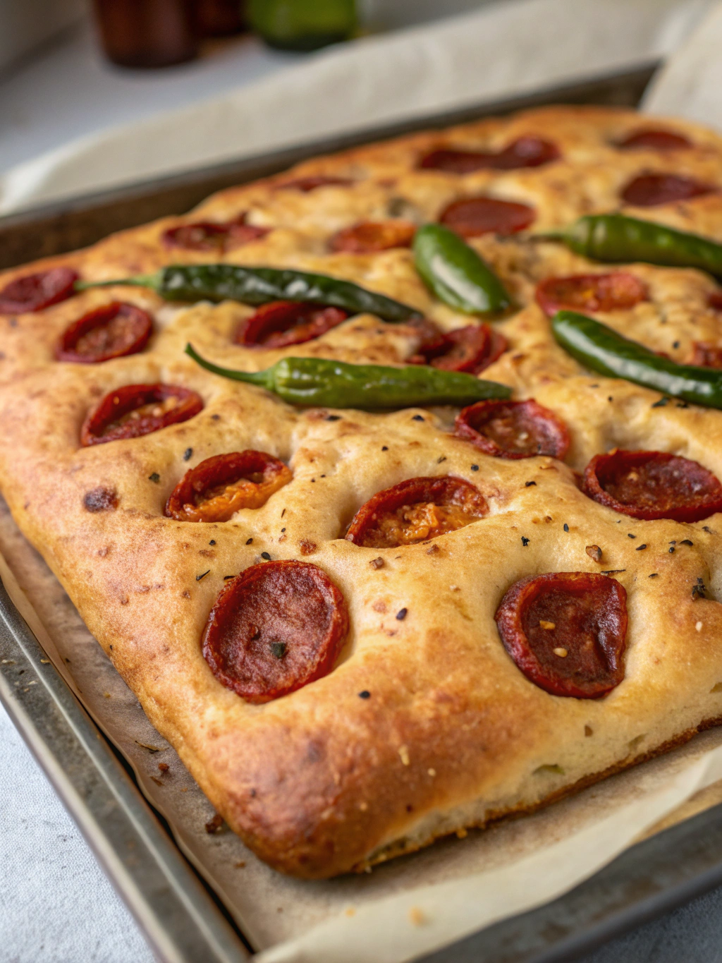 Spicy Chorizo ​​and Chili Focaccia