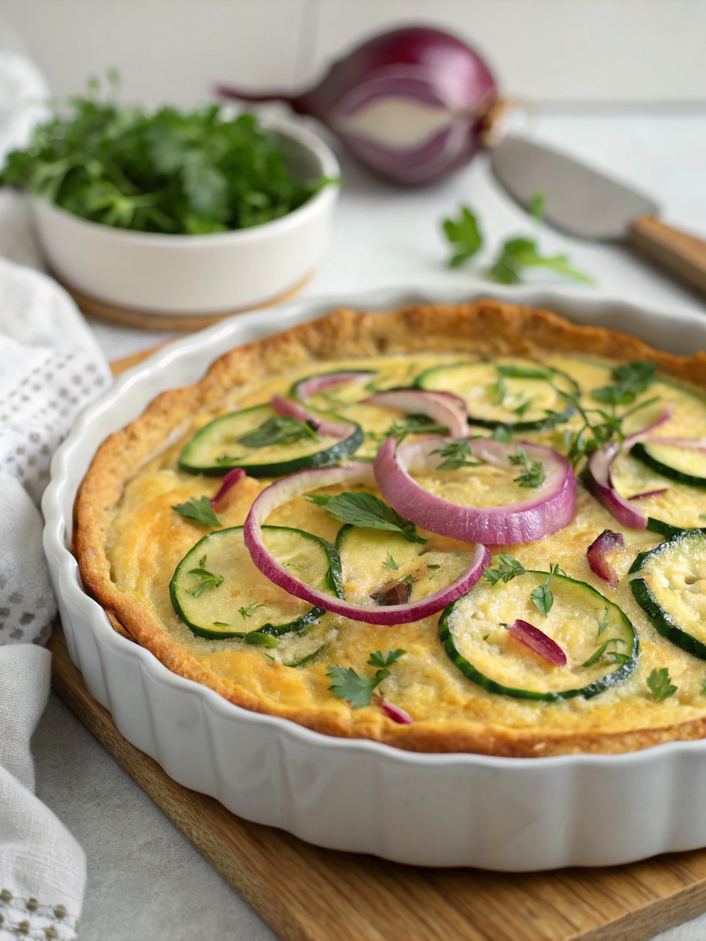 Zucchini and Red Onion Vegetable Clafoutis