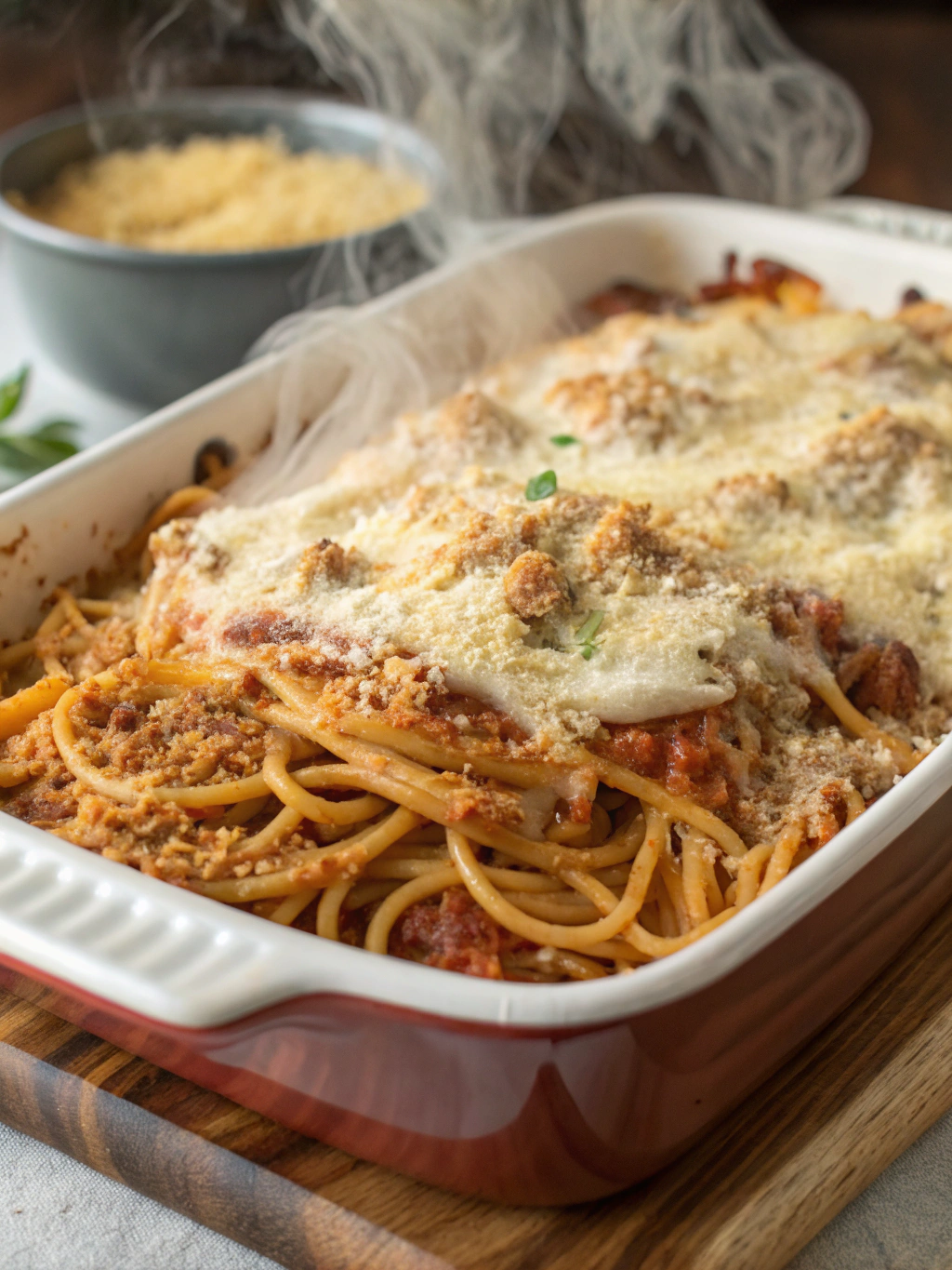 Baked Cream Cheese Spaghetti Casserole