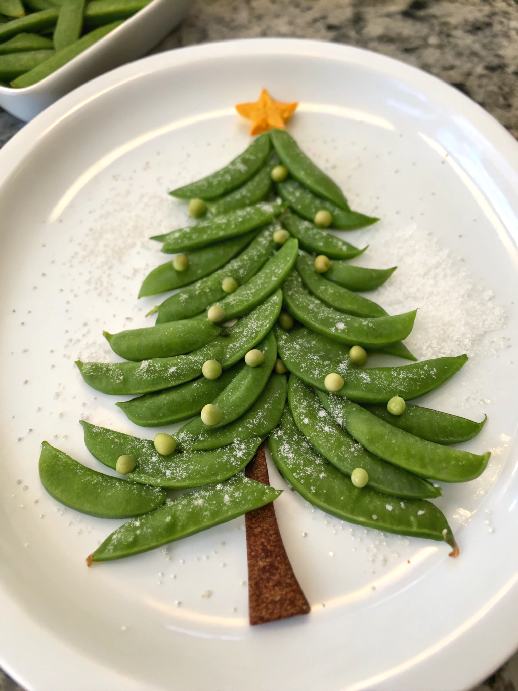 Easy Christmas Snacks: Sugar Snap Pea Christmas Tree