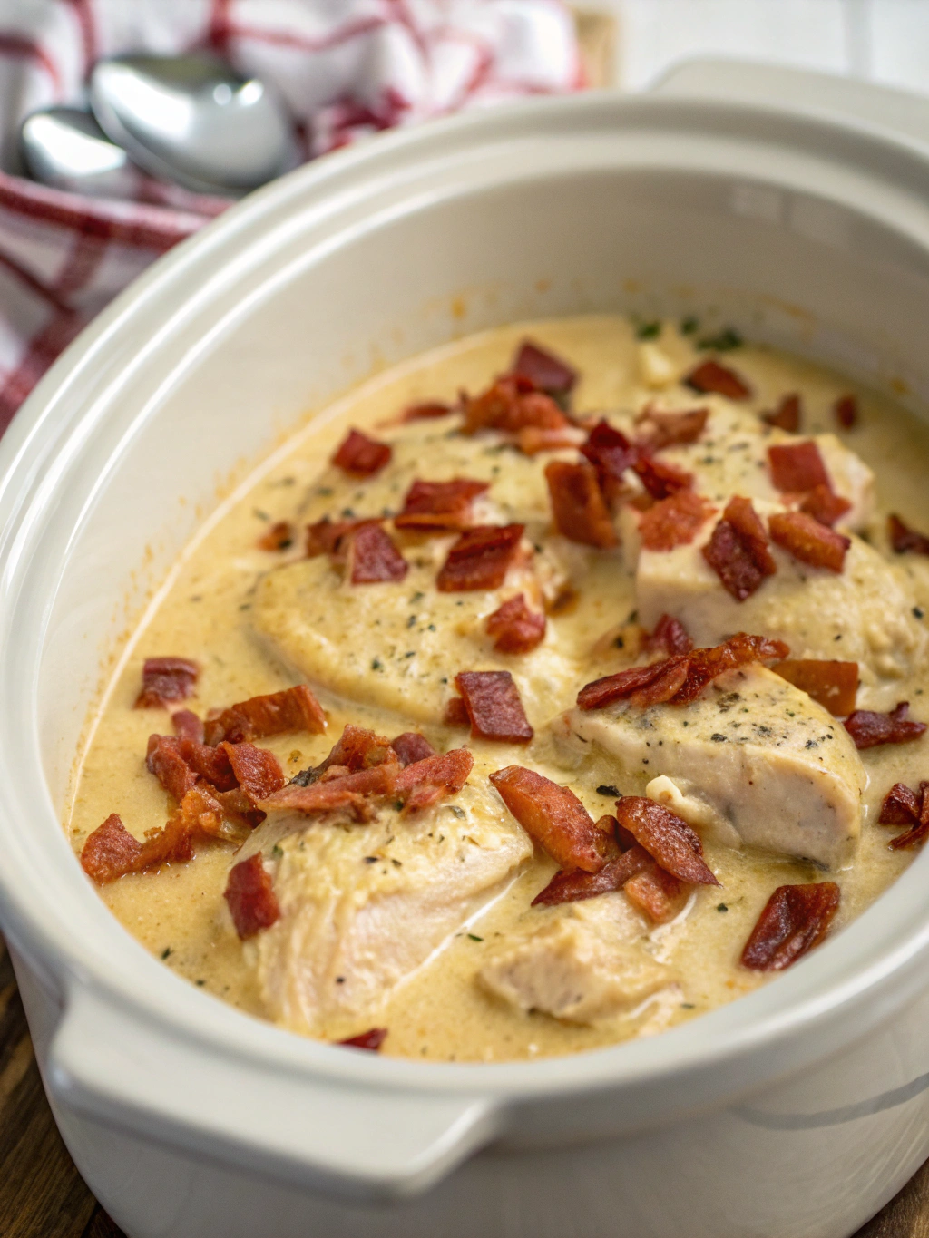 Slow Cooker Creamy Chicken Bliss with Turkey Bacon