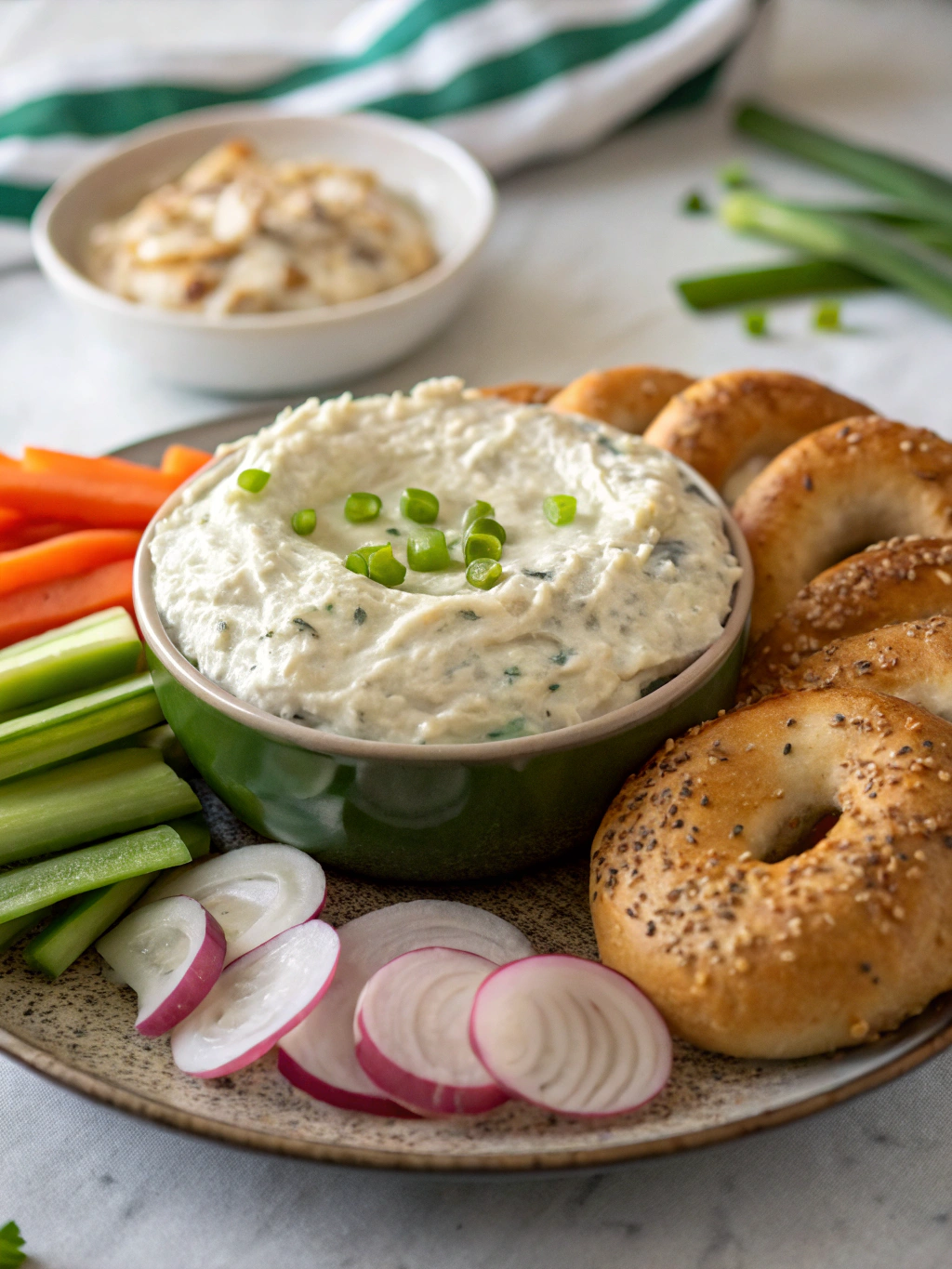 green onion bagel dip